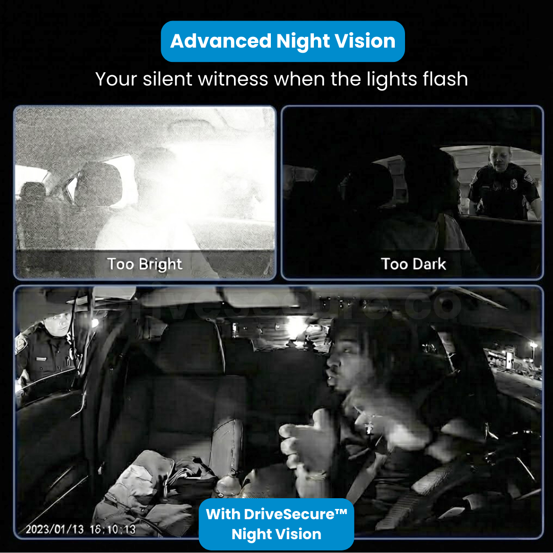 DriveSecure 1080P HD 3 Channel Dash Cam Front, Cabin, and Rear